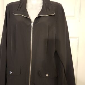 Elegant Black Zip-Up Utility Jacket